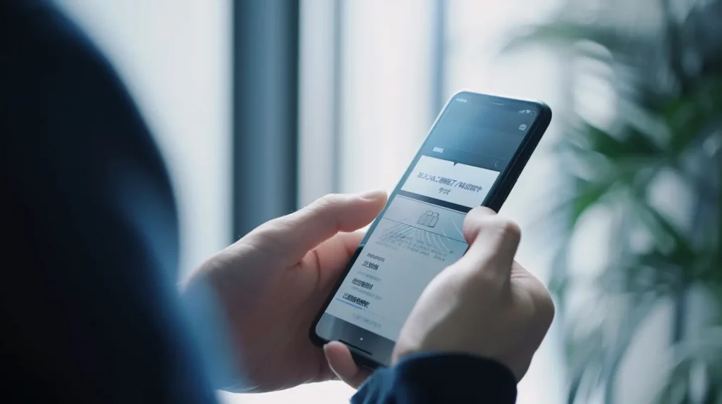 HFM two-factor authentication security login process displayed on smartphone screen with Japanese interface